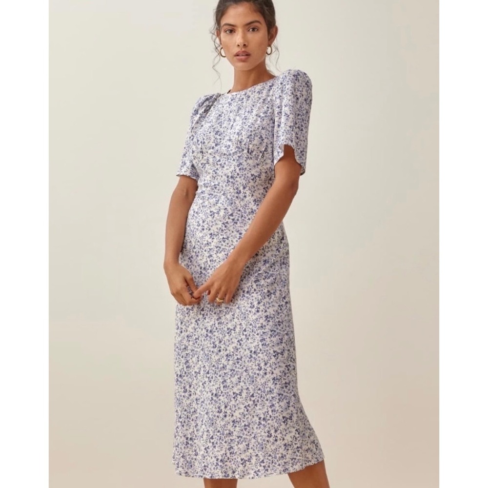 NWT Reformation Nat Midi Dress Johanna Ditsy Floral 2 Cottage Romantic Coquette